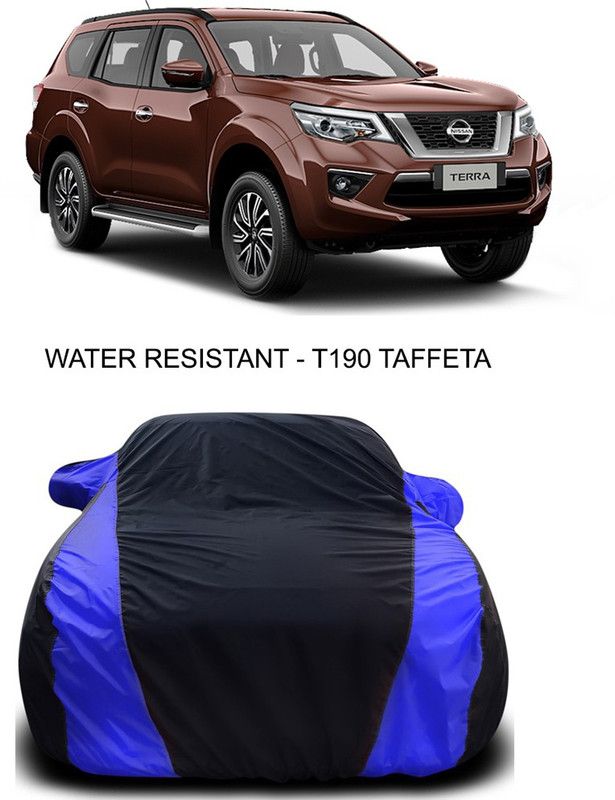 Ascension Car Cover For Nissan Terra (With Mirror Pockets)  (Black, Blue)