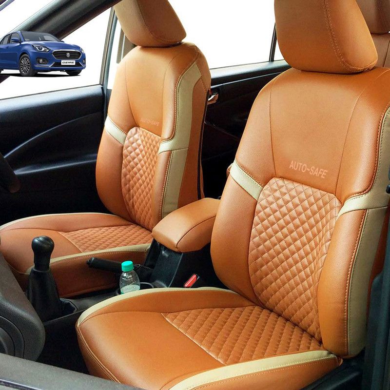AutoSafe PU Leather Car Seat Cover For Maruti Swift Dzire  (Detachable Head Rest, 5 Seater, 2 Back Seat Head Rests)