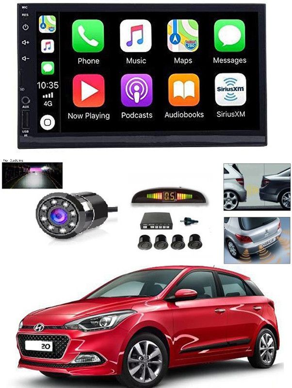 AYW 7 INCH Full Double Din Car Screen Stereo Media Player Audio Video Touch Screen Stereo Full HD with MP3/MP4/MP5/USB/FM Player/WiFi/Bluetooth & Mirror Link with Back Rear Camera & Black Sensor For i20 Elite Car Stereo  (Double Din)