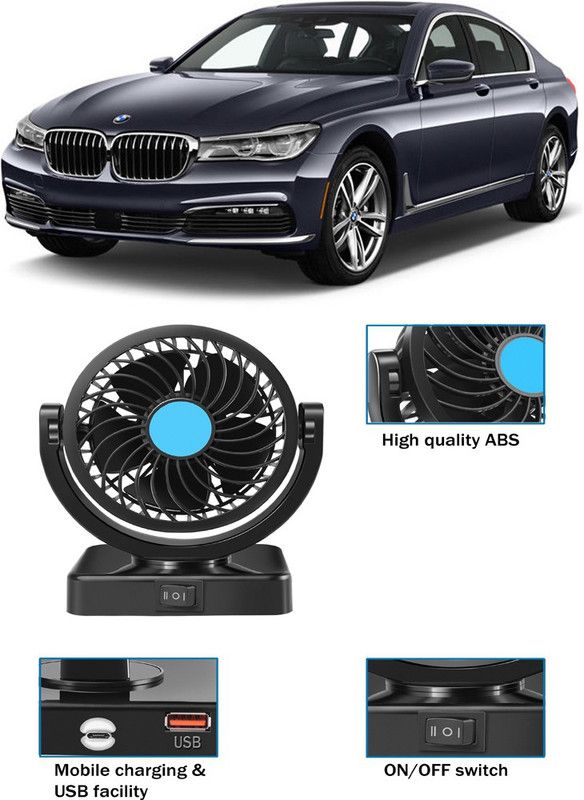 Amulite Car Fan With USB Charging 360 Degree Rotatable Fan-G-056 Car Interior Fan  (12 V)
