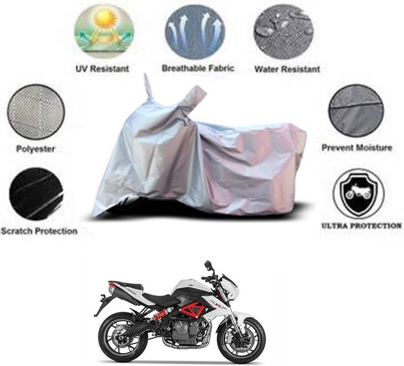 RONISH Waterproof Two Wheeler Cover for Benelli  (TNT 600i, Silver)