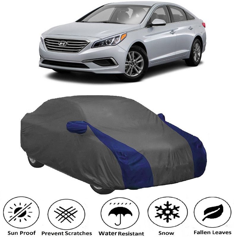 AUTOGARH Car Cover For Hyundai Sonata Embera (With Mirror Pockets)  (Grey, Blue)