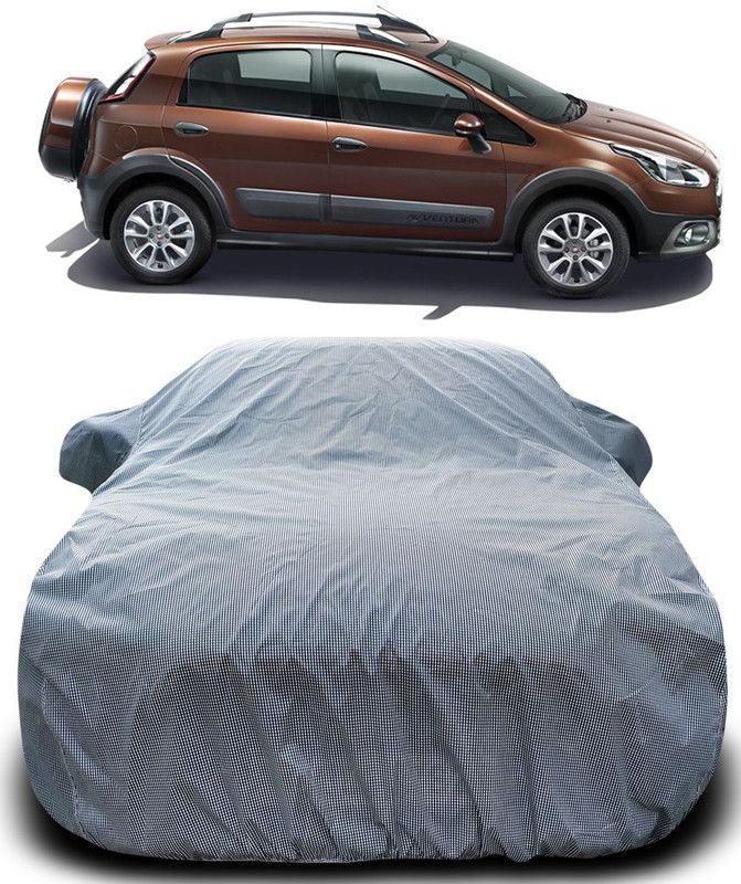 ARN Car Cover For Fiat Avventura (With Mirror Pockets)  (Black, White)