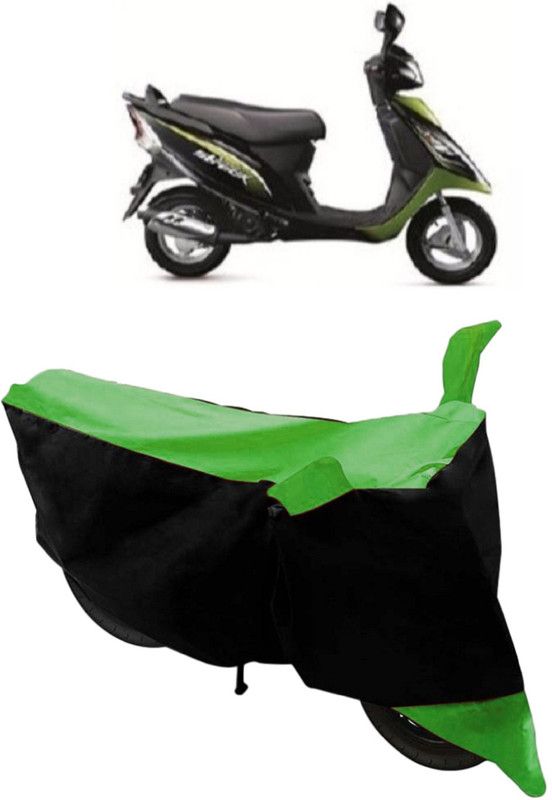 SHIVRAT Two Wheeler Cover for TVS  (Scooty Streak, Green, Black)