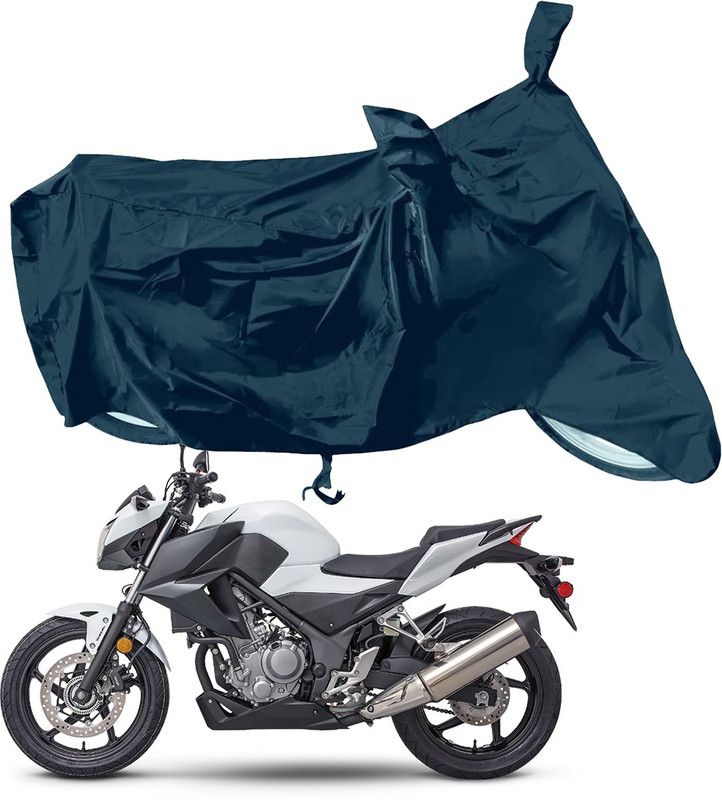RiderShine Waterproof Two Wheeler Cover for Honda  (CB300R, Black)