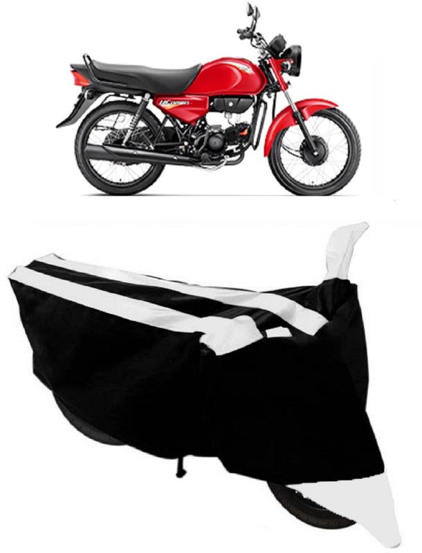 HEMSKAR Two Wheeler Cover for Honda  (CD deluxe, White, Black)