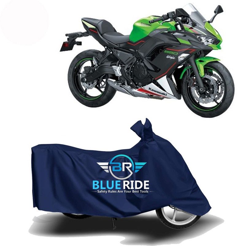 BLUERIDE Two Wheeler Cover for Kawasaki  (Ninja 650, Blue)