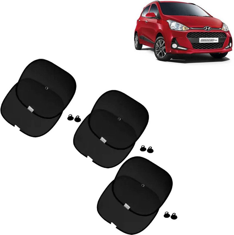 aksmit Side Window Sun Shade For Hyundai Grand i10  (Black)