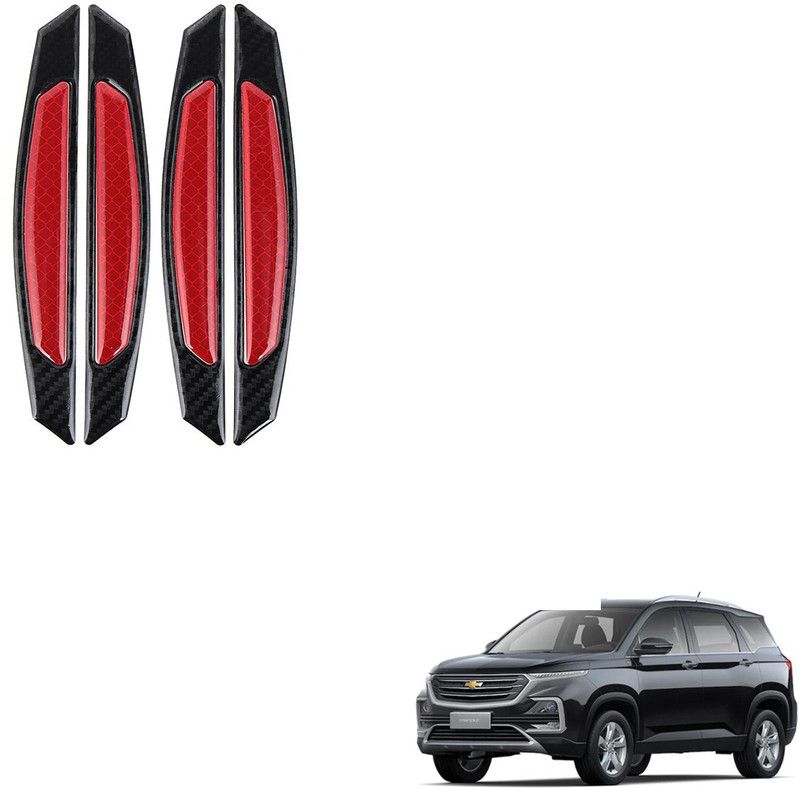 SEMAPHORE Plastic Car Door Guard  (Black, Red, Pack of 4, Chevrolet, Captiva)