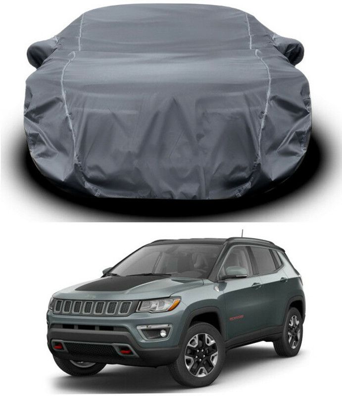 AutoTiger Car Cover For Jeep Jeep (With Mirror Pockets)  (Grey)