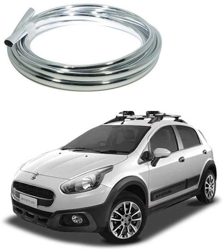 PRTEK Plastic Car Door Guard  (Silver, Pack of 1, Fiat, Avventura)