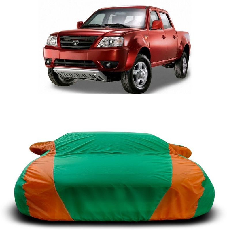 Ascension Car Cover For Tata Xenon XT (With Mirror Pockets)  (Green, Orange)