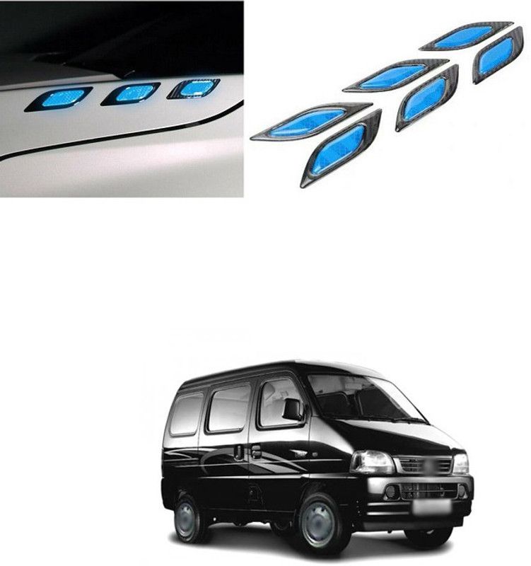PECUNIA Srong Reflective Stripe Stickers for Car Fender Hood Bumper High-Intensity Night Visibility Reflective Decal Safety Warning Diamond Grade Carbon Fiber Universal for Car SUV (Blue) A144 Car Reflector Light  (Blue)