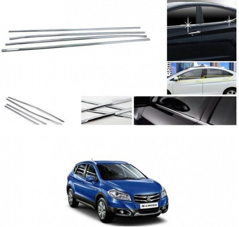 Worldlookenterprises CAR CHROME WINDOW LOWER GARNISH FOR S-CROSS(ALL MODELS) Chrome Maruti S-Cross Side Garnish