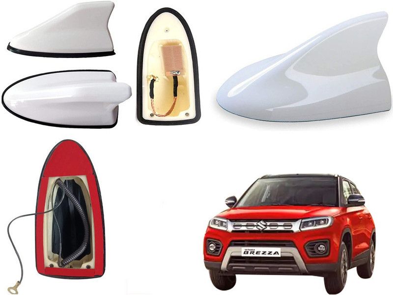 EXCHANGE CARTRENDING Antenna_Wht_Maruti Suzuki Brezza 2020 Shark Fin Roof top Signal Receiver AM/FM Antenna for Maruti Suzuki Brezza 2020 Hidden Vehicle Antenna