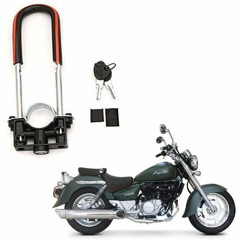 AS TRADERS U-Type Bike Anti Theft Front Shocker Lock Wheel Lock for Aquila 250 Wheel Lock  (Black)