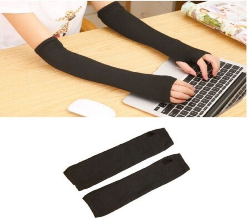 KMSRV Cotton Arm Sleeve For Boys & Girls  (Free, Black)