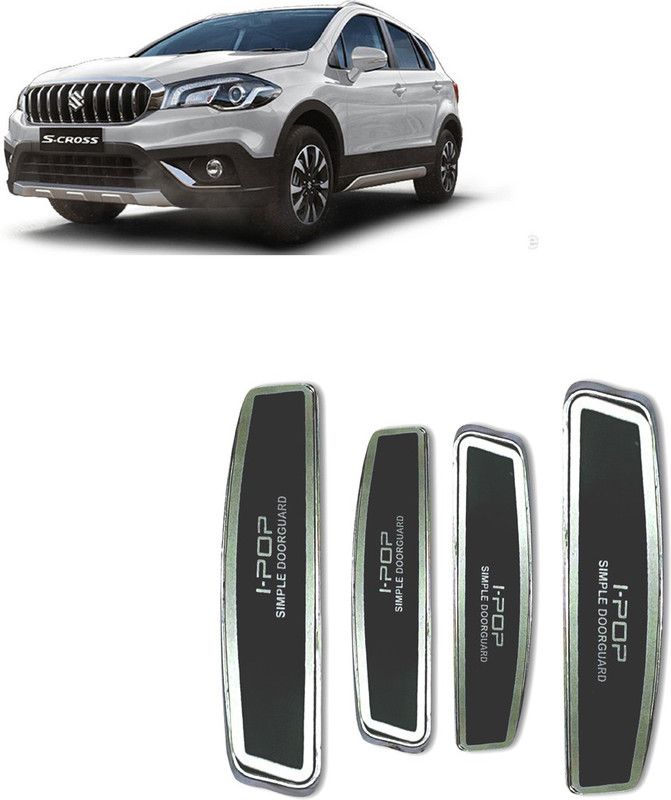 Etradezone Plastic Car Door Guard  (Black, Silver, Pack of 4, Maruti, S-Cross)