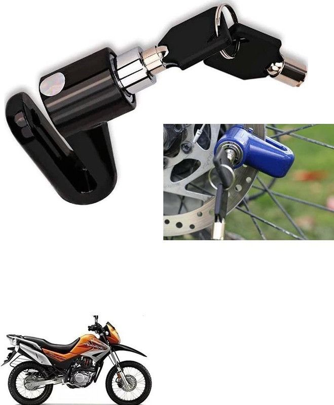 AS TRADERS Motorcycle Disc Brake Lock/Disk Lock Security for Hero Impulse Disc Lock  (Blue, Black, Red)