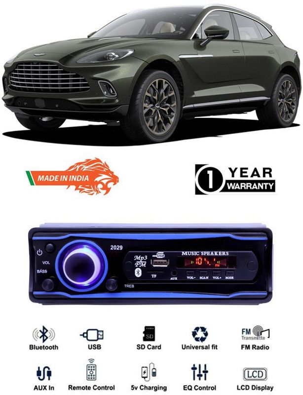 Bluedrum Blue 2029 USB/AUX/SD/BLUETOOTH/FM/MP3 BOOM MASTER STANDARD- B-D1 Car Stereo  (Single Din)