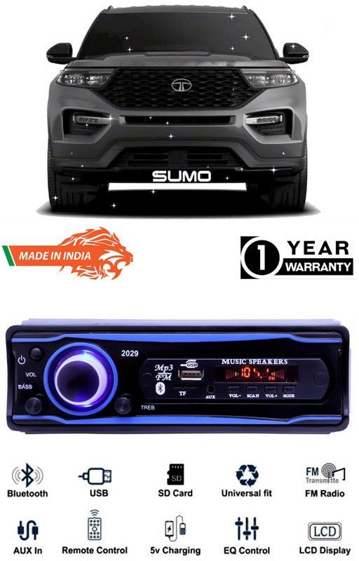 Bluedrum Blue 2029 USB/AUX/SD/BLUETOOTH/FM/MP3 BOOM MASTER STANDARD- B-D534 Car Stereo  (Single Din)