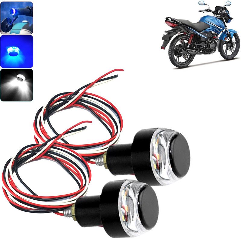 DvineAutoFashionZ LED Indicator Light for Glamour FI(Blue, White)_HLBLU47 Bike Handlebar Weights  (2 Black)