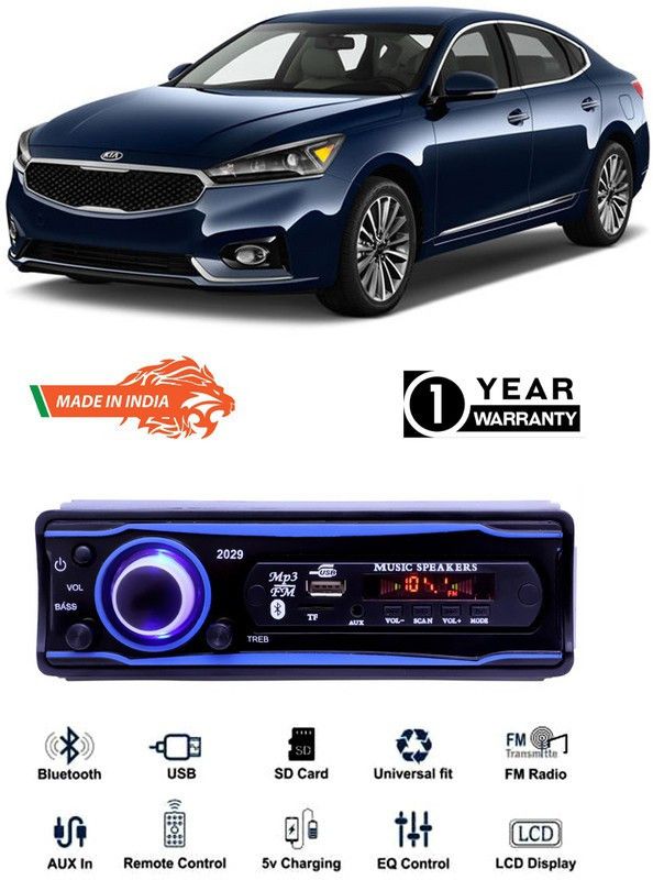 Bluedrum Blue 2029 USB/AUX/SD/BLUETOOTH/FM/MP3 BOOM MASTER STANDARD- B-D227 Car Stereo  (Single Din)