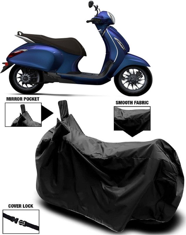 Autoprime Two Wheeler Cover for Bajaj  (New Chetak, Black)