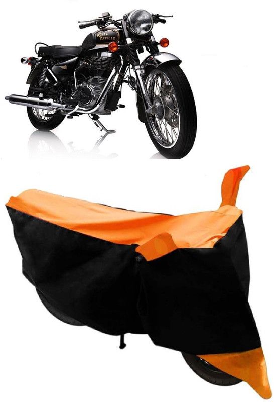 Elegance Two Wheeler Cover for Royal Enfield  (Electra Delux, Orange)