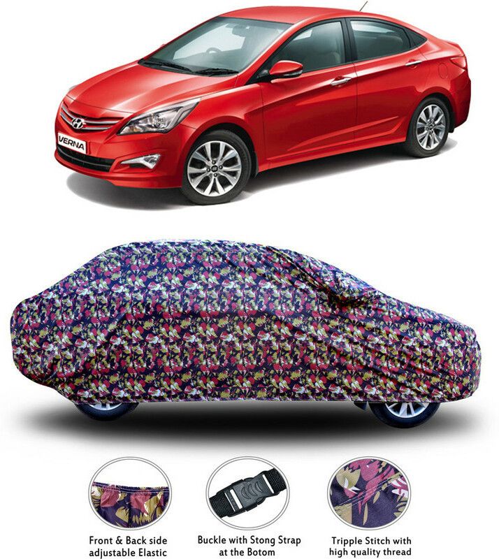 Genipap Car Cover For Hyundai Fluidic Verna 4S (With Mirror Pockets)  (Multicolor)