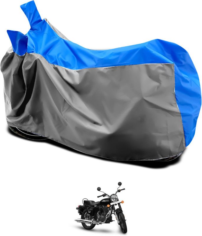 GOSHIV-car and bike accessories Waterproof Two Wheeler Cover for Royal Enfield  (Electra, Grey, Blue)