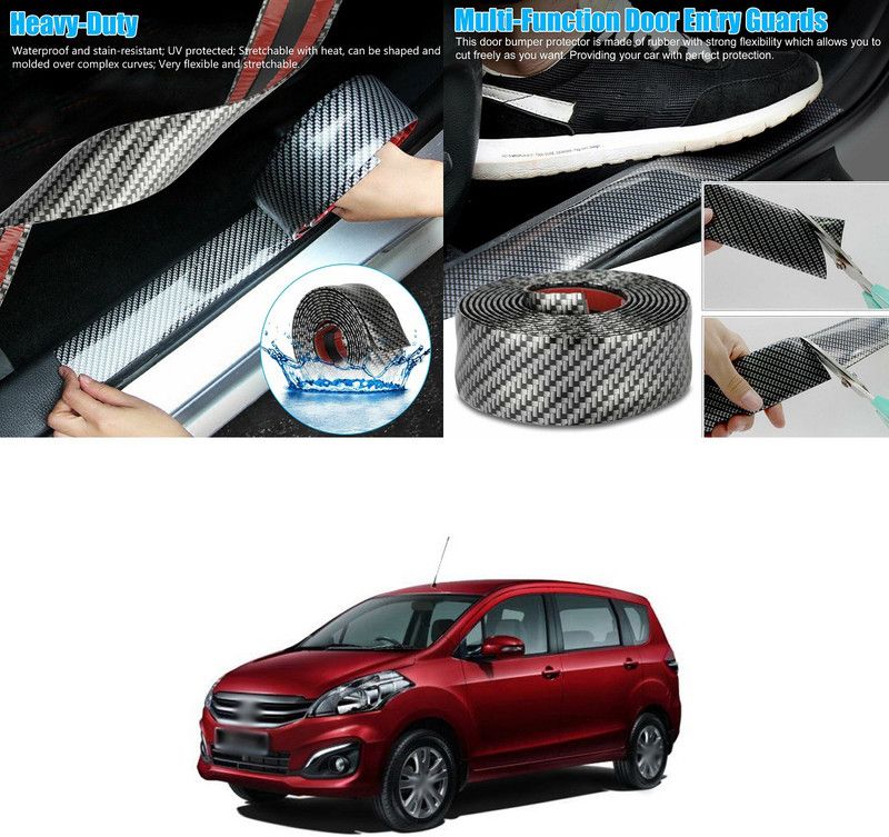 XZRTZ Carbon Fiber Wrap Film Individualized Car Door Sill Protector Self-Adhesive Car Bumper Protector,Waterproof Auto Door Entry Guard Sticker,Anti-Collision Strip Rubber Scratch Protection Strip,C167 Door Sill Plate