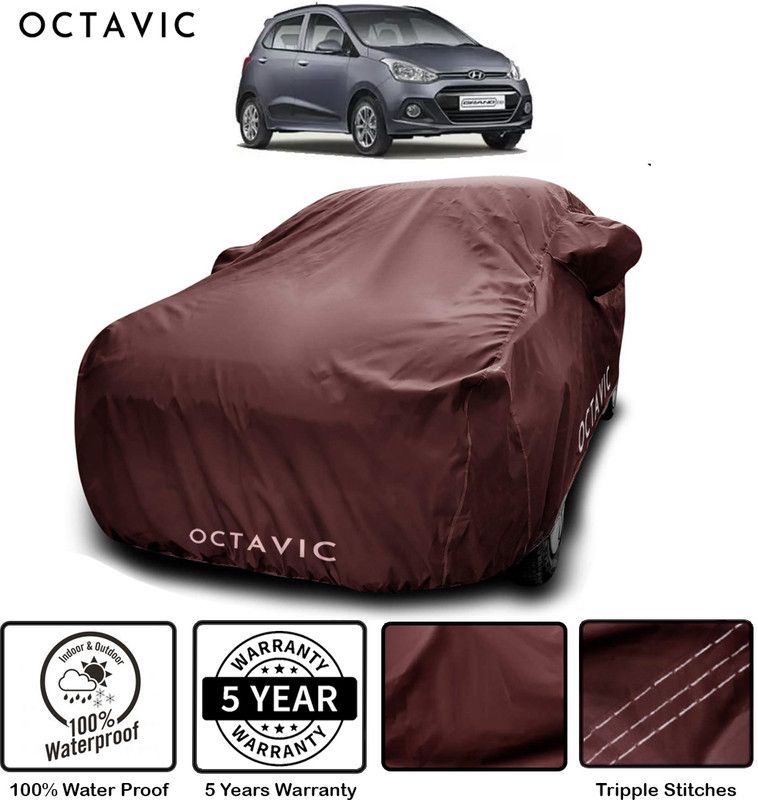 octavic Car Cover For Hyundai Grand i10 (With Mirror Pockets)  (Maroon)