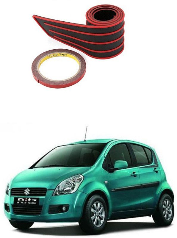 PRTEK Plastic Car Bumper Guard  (Black, Red, Pack of 1, Maruti, Ritz)
