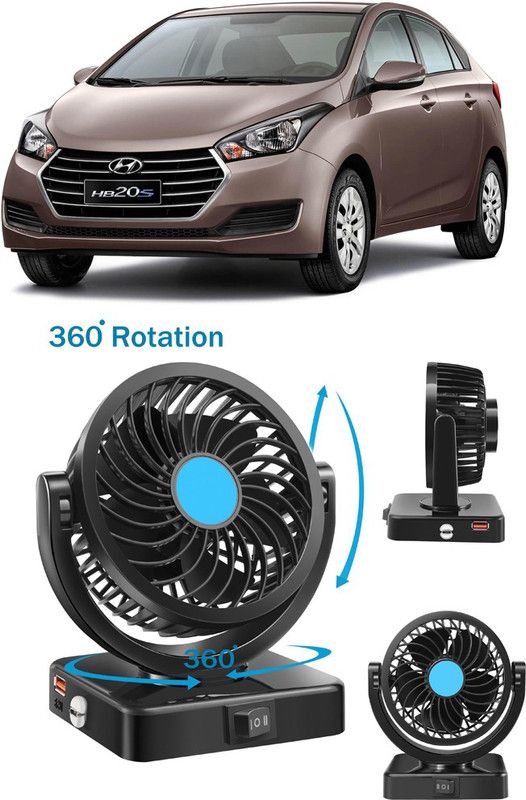 Enfield Works Car Fan With USB Charging 360 Degree Rotatable Fan-209 Car Interior Fan  (12 V)