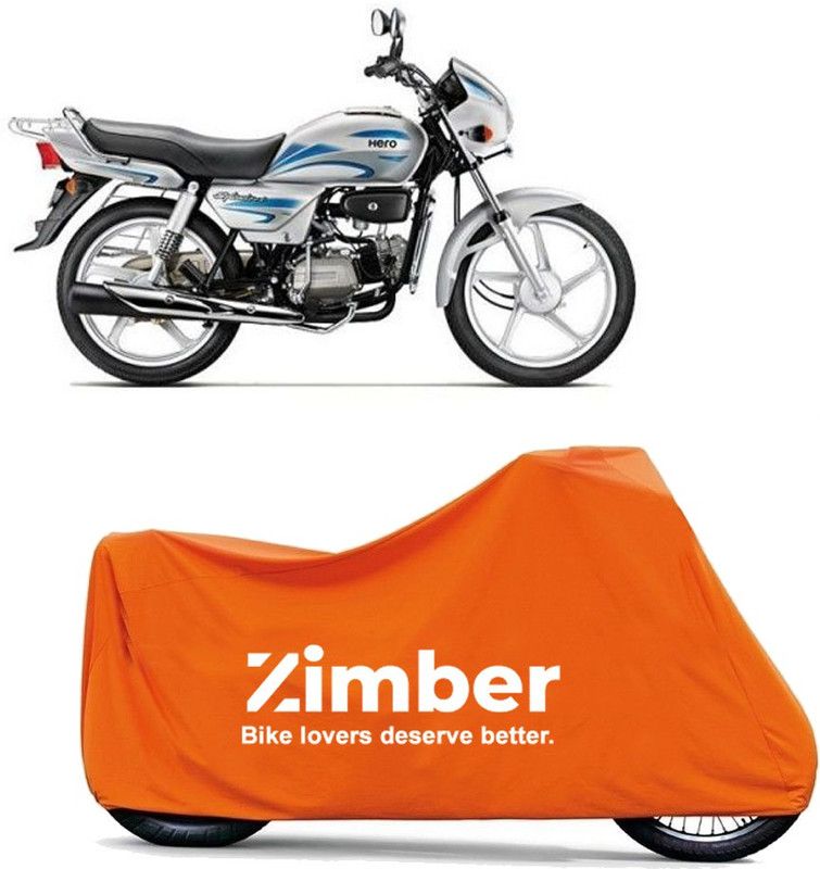 ZIMBER Two Wheeler Cover for Hero  (Splendor Plus, Orange)