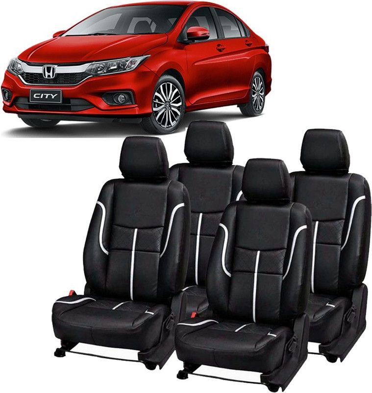 Luxury Premium Leatherette Car Seat Cover For Honda City  (Detachable Head Rest, Mono Back Seat, Without Back Seat Arm Rest, 4 Seater, 2 Back Seat Head Rests)