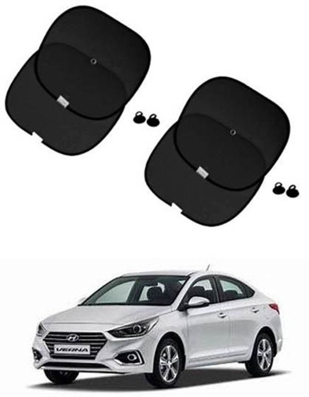 FKOK Side Window Sun Shade For Hyundai Fluidic Verna  (Black)
