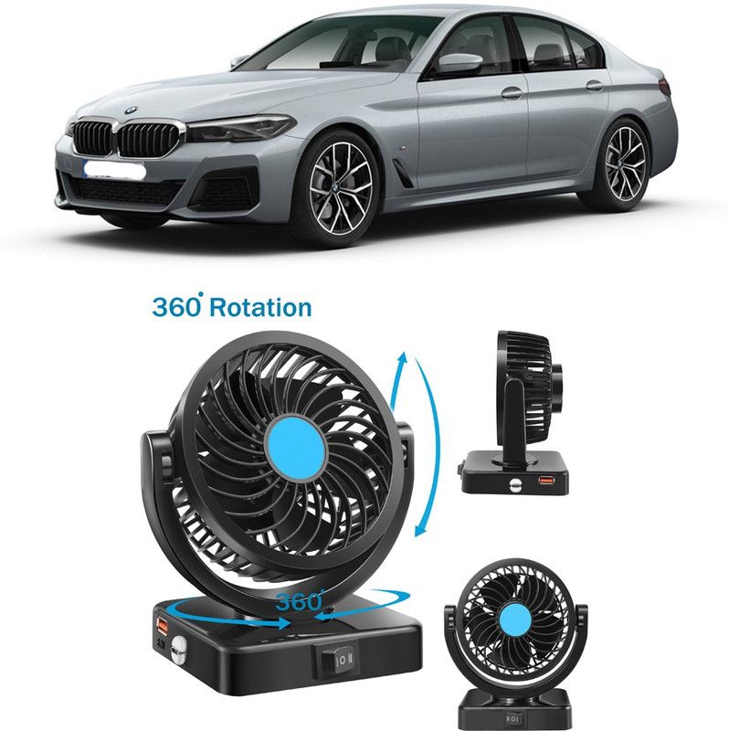 Enfield Works Car Fan With USB Charging 360 Degree Rotatable Fan-052 Car Interior Fan  (12 V)