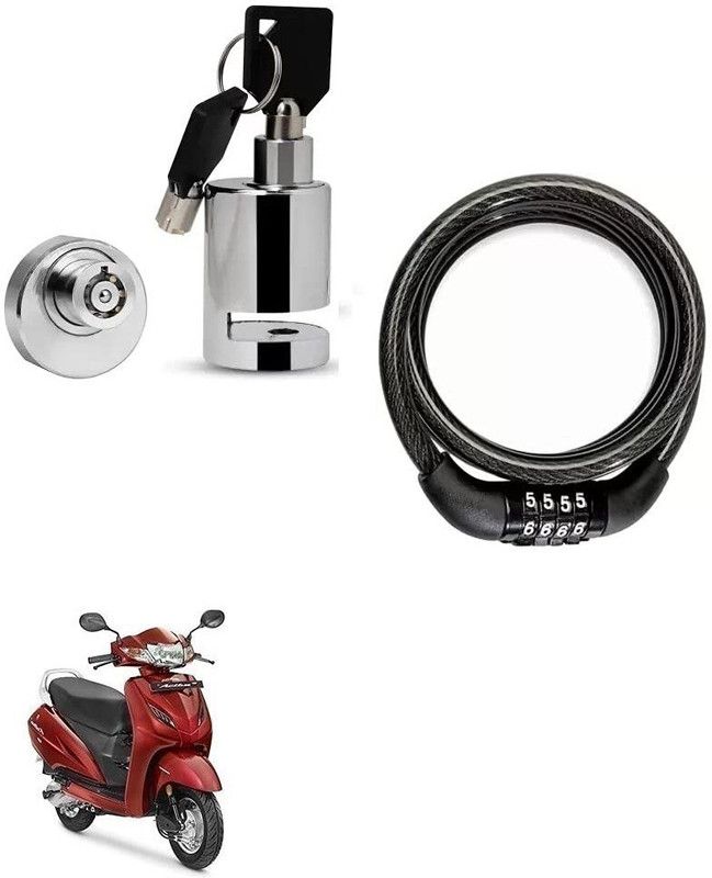 AS TRADERS Heavy Duty Disc Brake Lock with Heavy Number Lock for Honda Activa 4G Disc Lock, Cable Lock  (Black, Silver)
