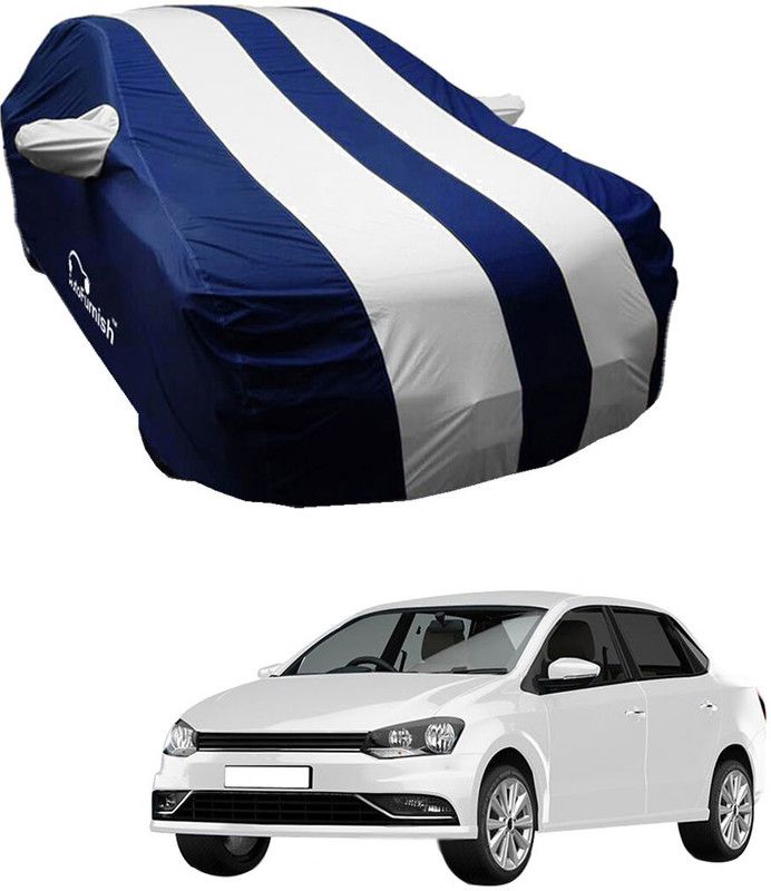 AutoFurnish Car Cover For Volkswagen Ameo (With Mirror Pockets)  (Blue, Silver)