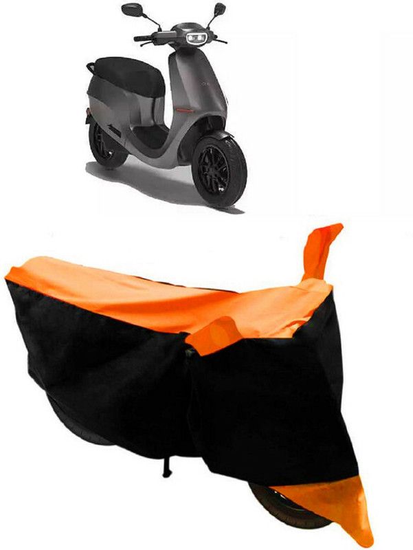 ABORDABLE Two Wheeler Cover for Ola  (Electric Scooter, Black, Orange)