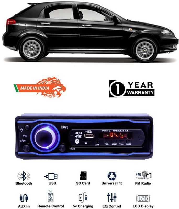 AutoTiger Blue 2029 USB/AUX/SD/BLUETOOTH/FM/MP3 BOOM MASTER STANDARD-AT86 Car Stereo  (Single Din)