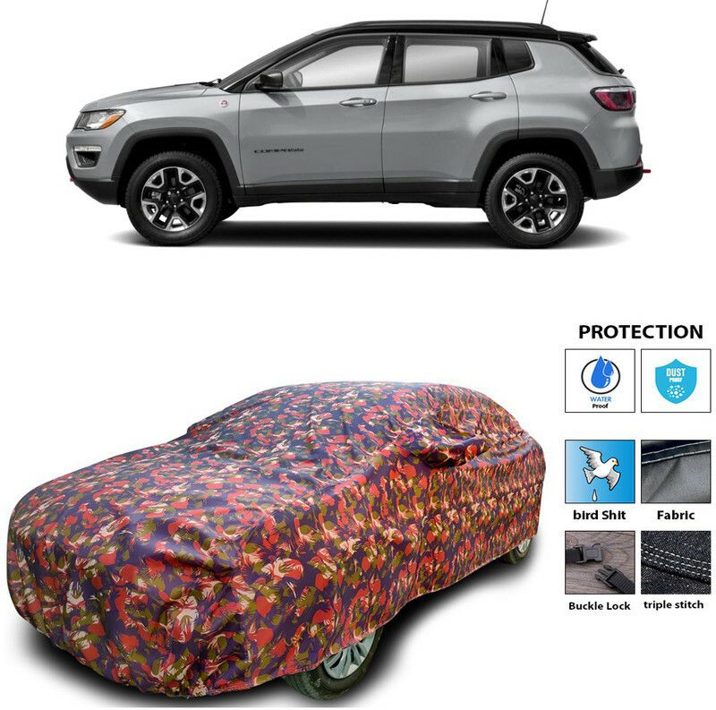Ascension Car Cover For Jeep Compass (With Mirror Pockets)  (Multicolor)