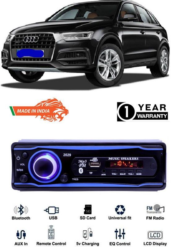 AutoTiger Blue 2029 USB/AUX/SD/BLUETOOTH/FM/MP3 BOOM MASTER STANDARD-AT14 Car Stereo  (Single Din)