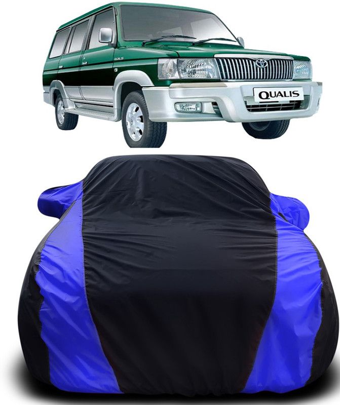 Genipap Car Cover For Toyota Qualis (With Mirror Pockets)  (Black, Blue)