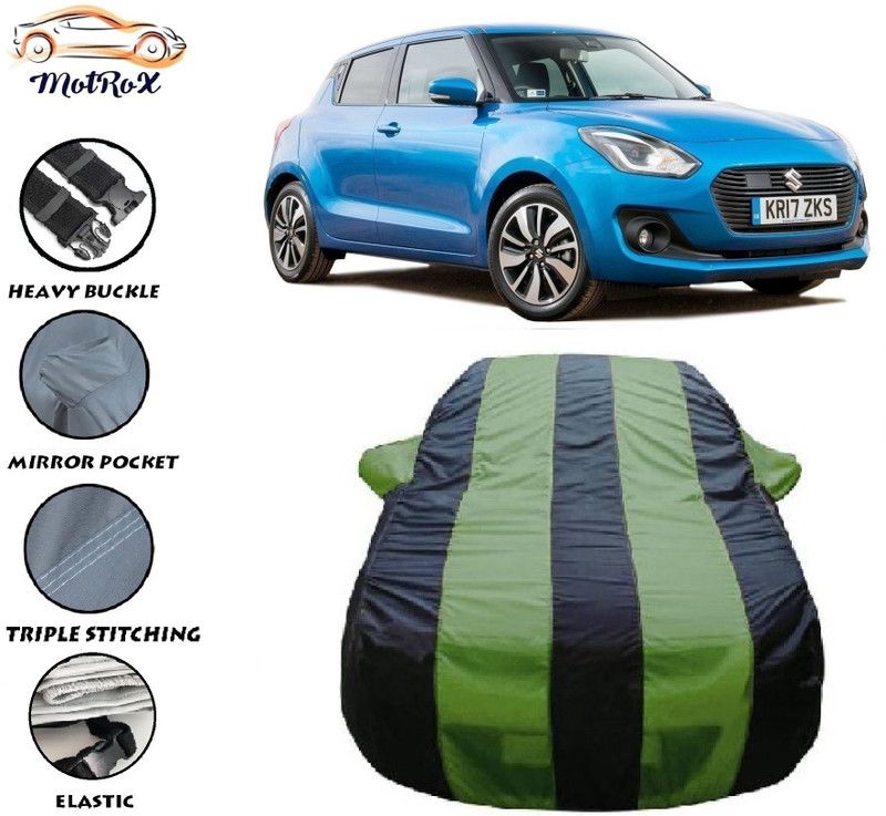 MoTRoX Car Cover For Maruti Suzuki Swift (With Mirror Pockets)  (Green, Blue)