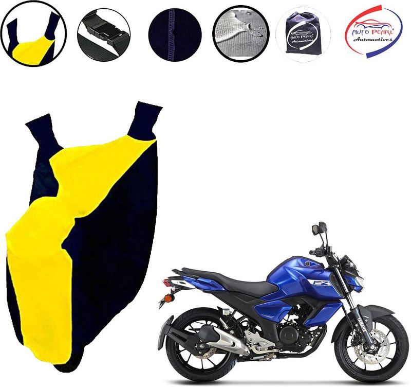 AUTO PEARL Waterproof Two Wheeler Cover for Yamaha  (FZ S V3.0 FI, Yellow, Blue)