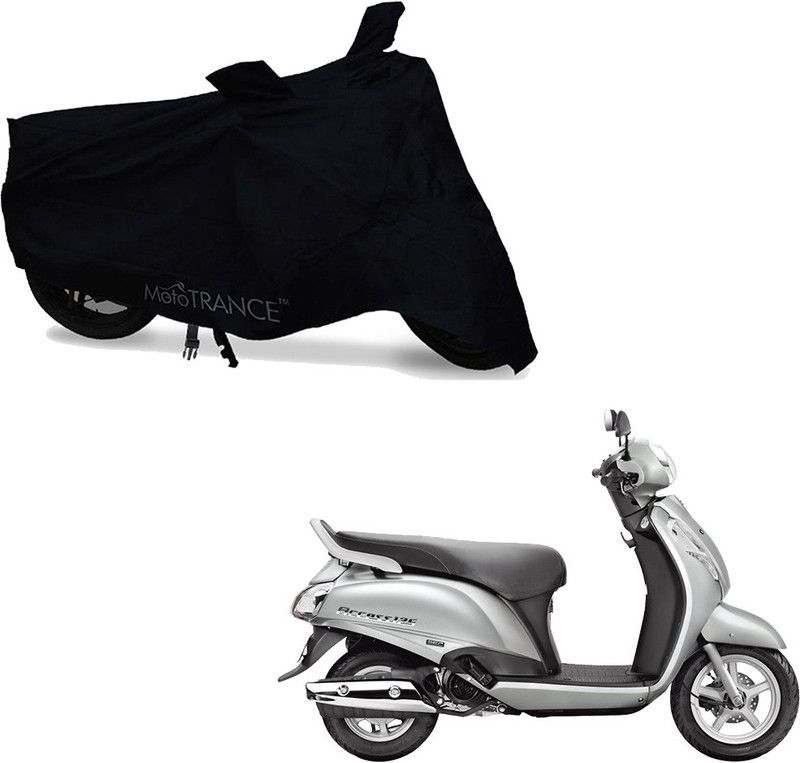 MOTOTRANCE Two Wheeler Cover for Suzuki  (Access, Black)