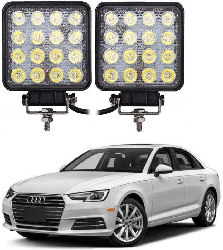Auto Garh Square shape 16 LED Fog Lamp For A4 Headlight, Fog Lamp Car, Motorbike, Truck, Van LED for Audi (12 V, 48 W)  (A4, Pack of 2)